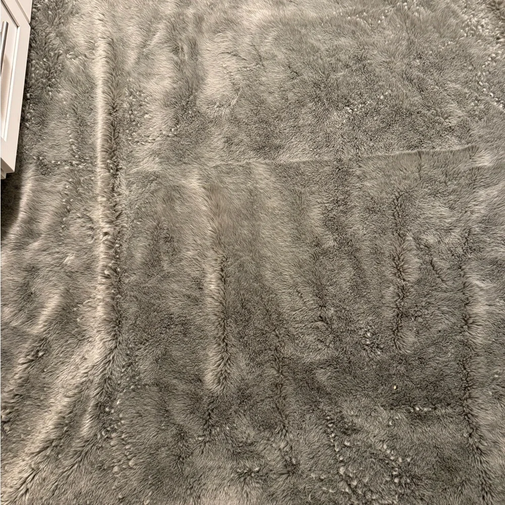 Luxurious Restoration Hardware Gray Faux Fur Throw Blanket